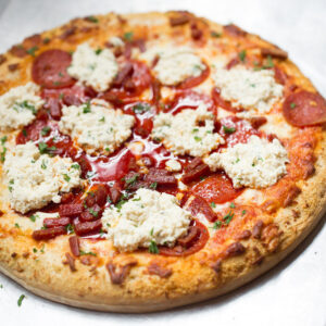 Cheese Steak Ricotta Pizza